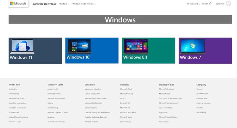 لینک دانلود ایزو ویندوز اورجینال (Windows ISO)